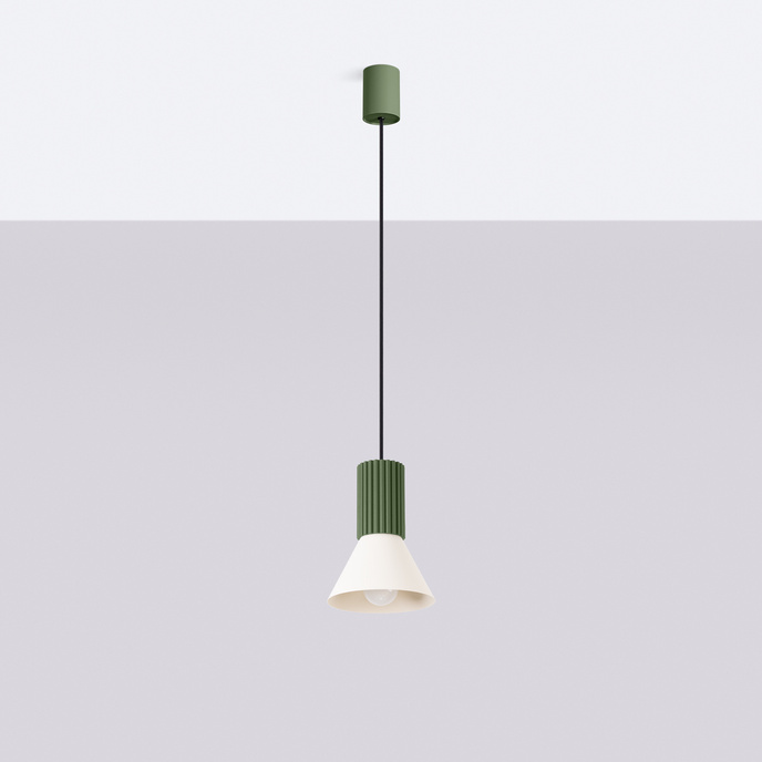 Hanglamp ESTRIA 1 beige/olijfgroen