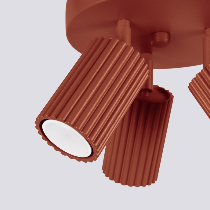 Plafondlamp KARBON 3P rood oker