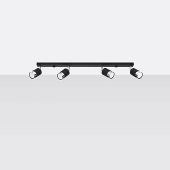 Plafondlamp NERO 4 zwart/chroom