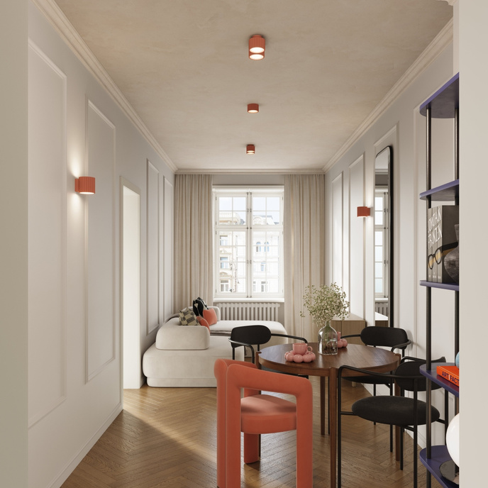 Plafondlamp AURA 2 perzik Gx53