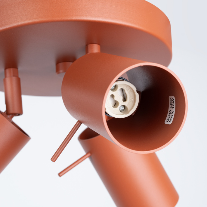 Plafondlamp RING 3P rood ochra