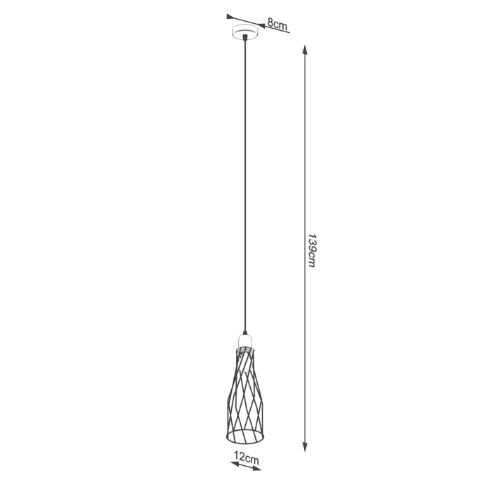Hanglamp SUBA 1 zwart