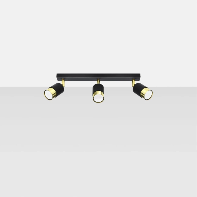 Plafondlamp NERO 3 zwart/goud