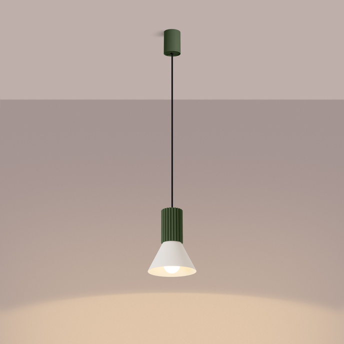 Hanglamp ESTRIA 1 beige/olijfgroen