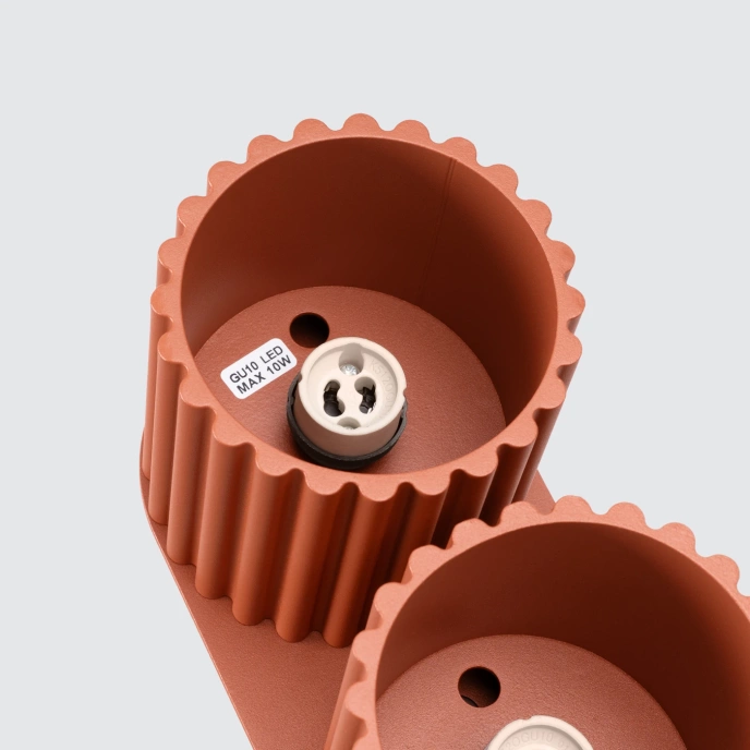 Plafondlamp AURA 2 rood ochra GU10