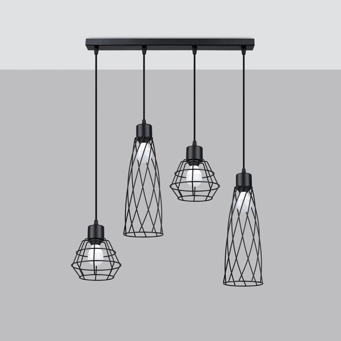 Hanglamp SUBA 4L zwart