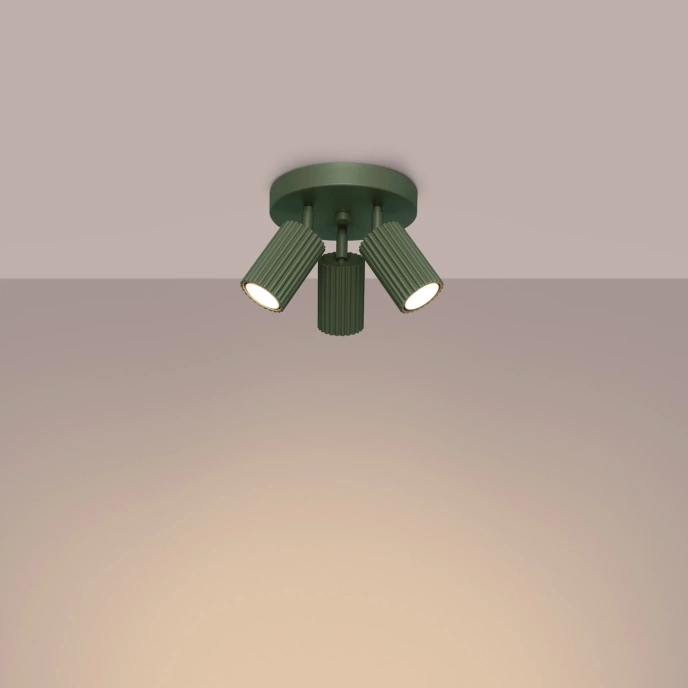 Plafondlamp KARBON 3P olijfgroen
