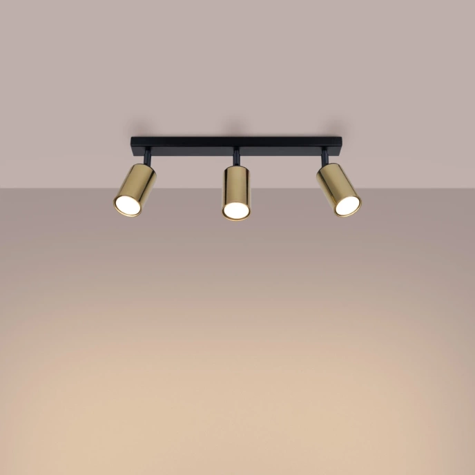 Plafondlamp WINX 3 zwart/cooper