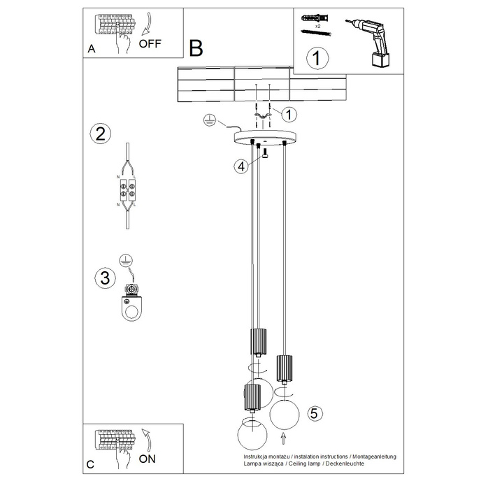Hanglamp HALO 3P bordeauxrood