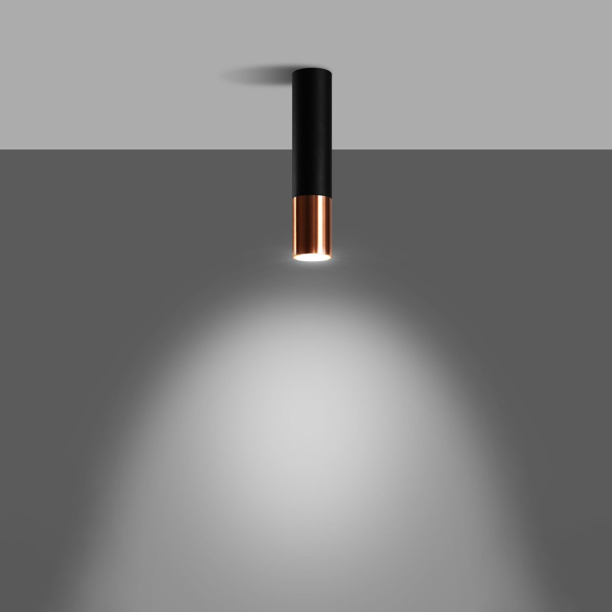 Plafondlamp LOOPEZ zwart/koper