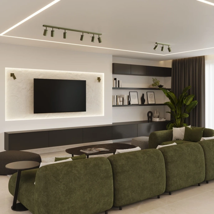 Wandlamp RING olijfgroen