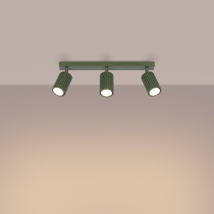 Plafondlamp KARBON 3L olijfgroen