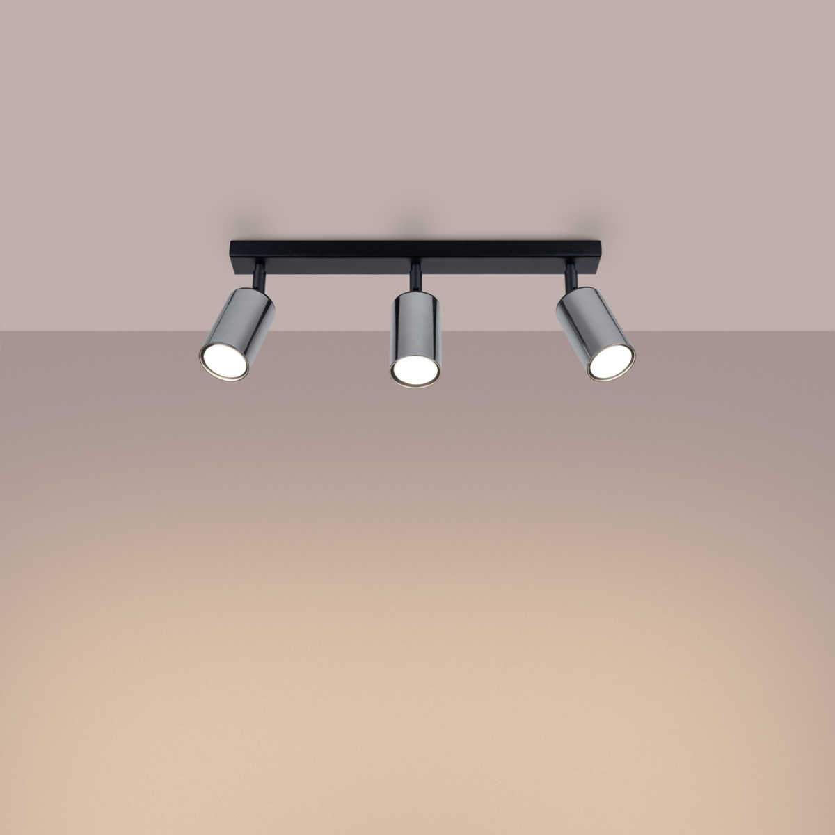 Plafondlamp WINX 3 zwart/chroom
