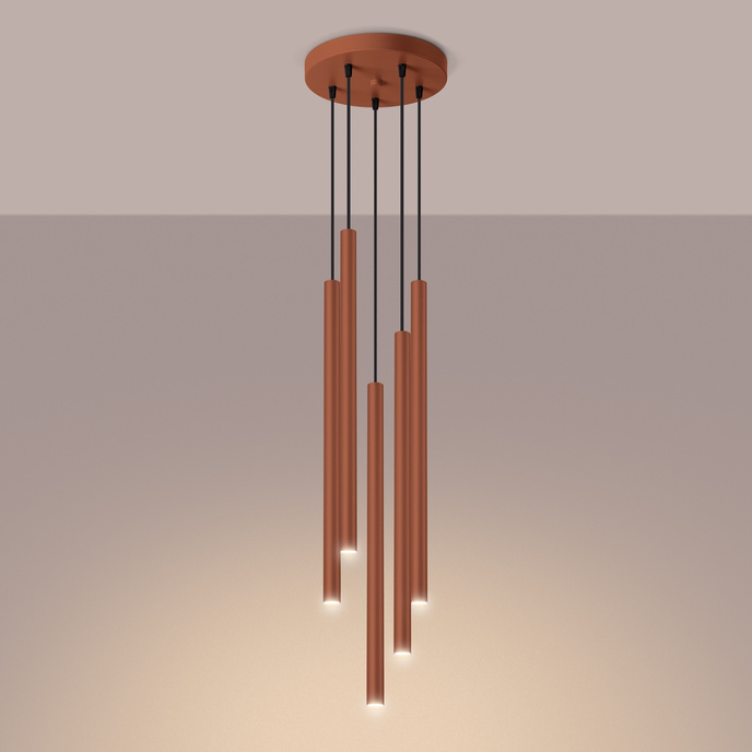 Hanglamp PASTELO 5P rood oker
