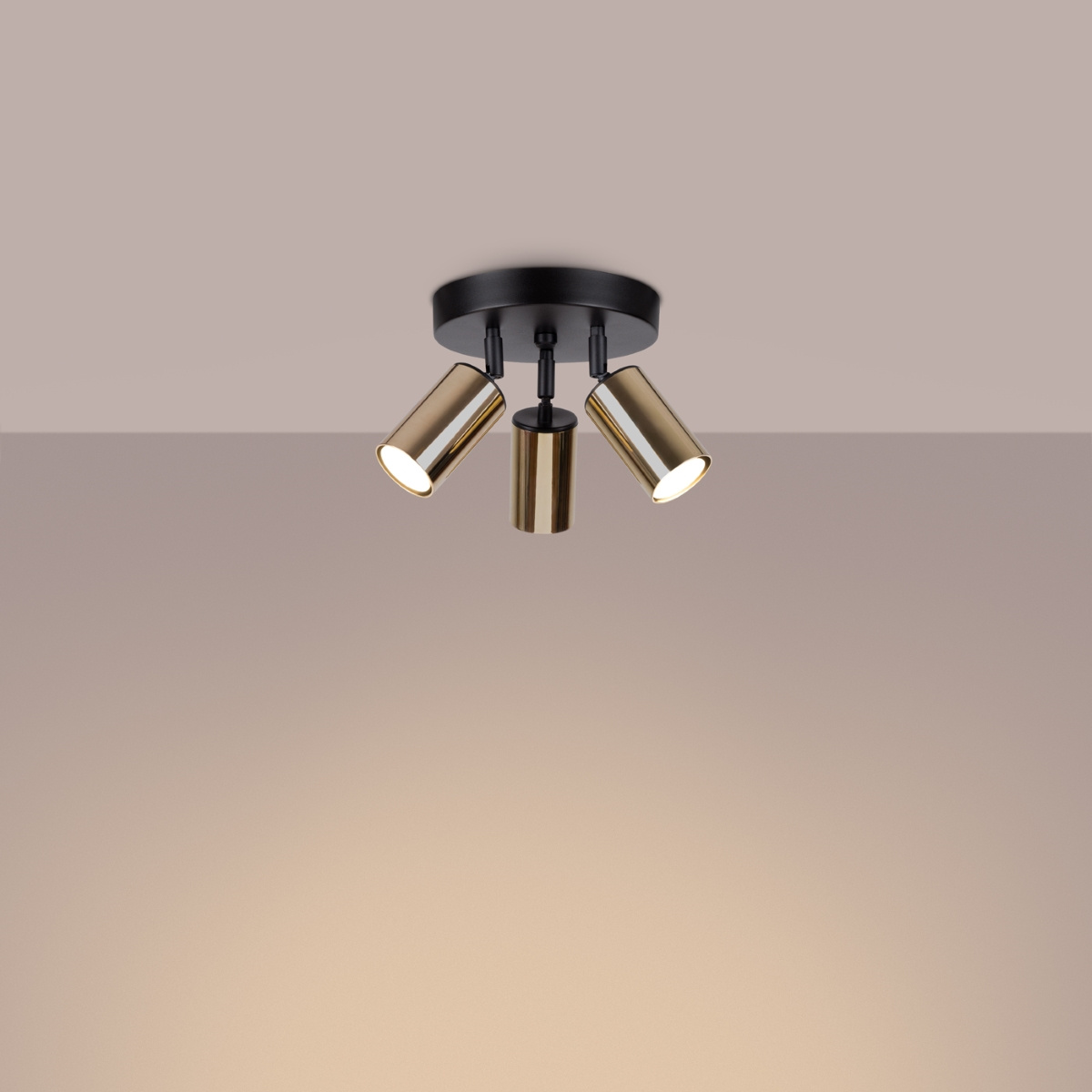 Plafondlamp WINX 3P zwart/goud