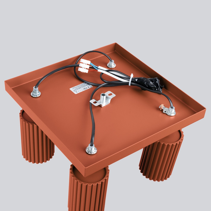 Plafondlamp KARBON 4 rood oker