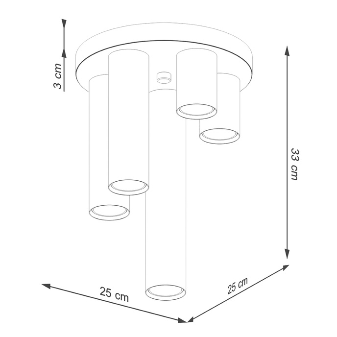 Plafondlamp LAGOS 5P wit