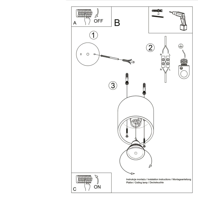 Plafondlamp ORBIS 1 goud