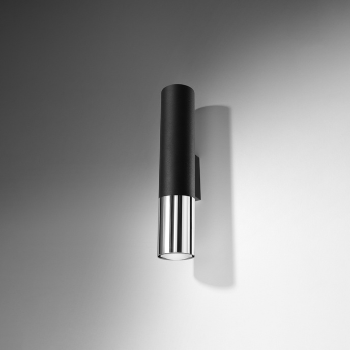 Wandlamp LOOPEZ zwart/chroom