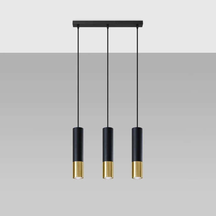 Hanglamp LOOPEZ 3L zwart/goud