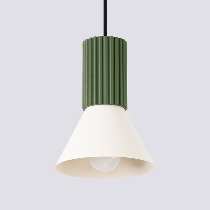 Hanglamp ESTRIA 1 beige/olijfgroen