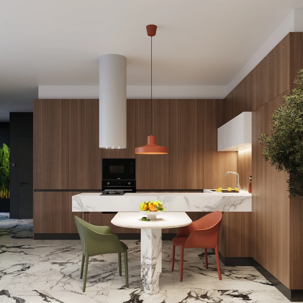 Hanglamp BILO rood oker