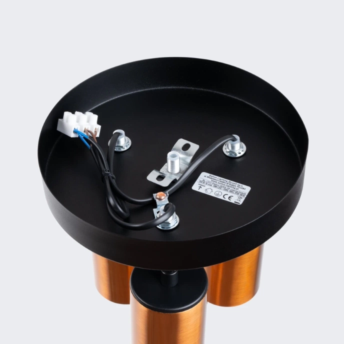 Plafondlamp WINX 3P zwart/cooper