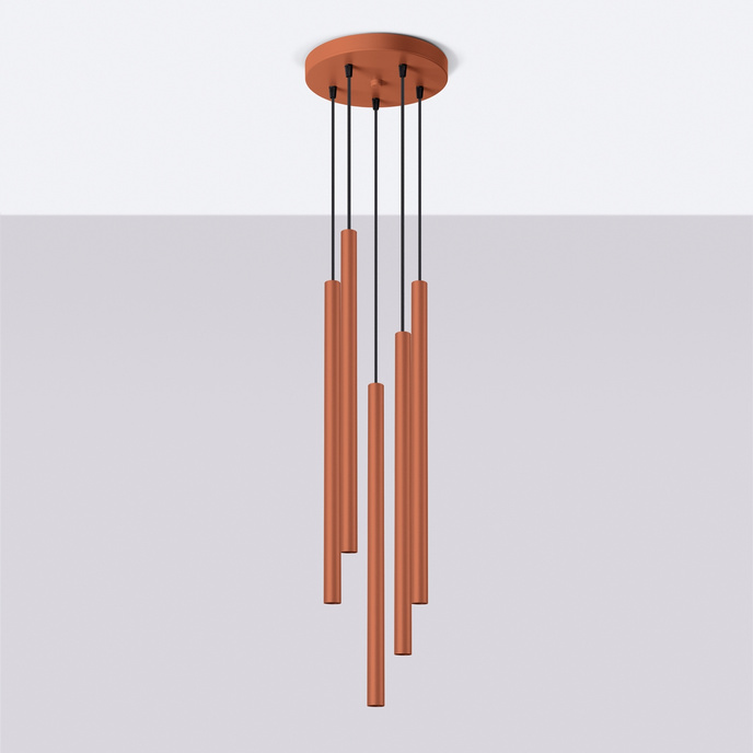 Hanglamp PASTELO 5P rood oker