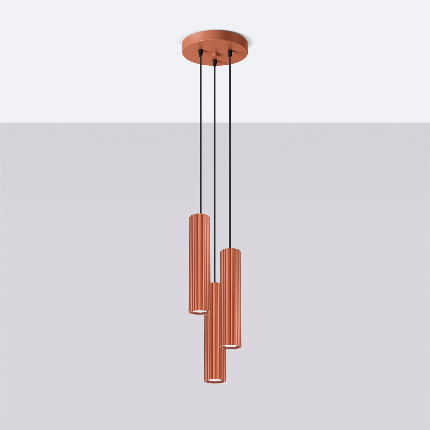 Hanglamp KARBON 3P rood oker