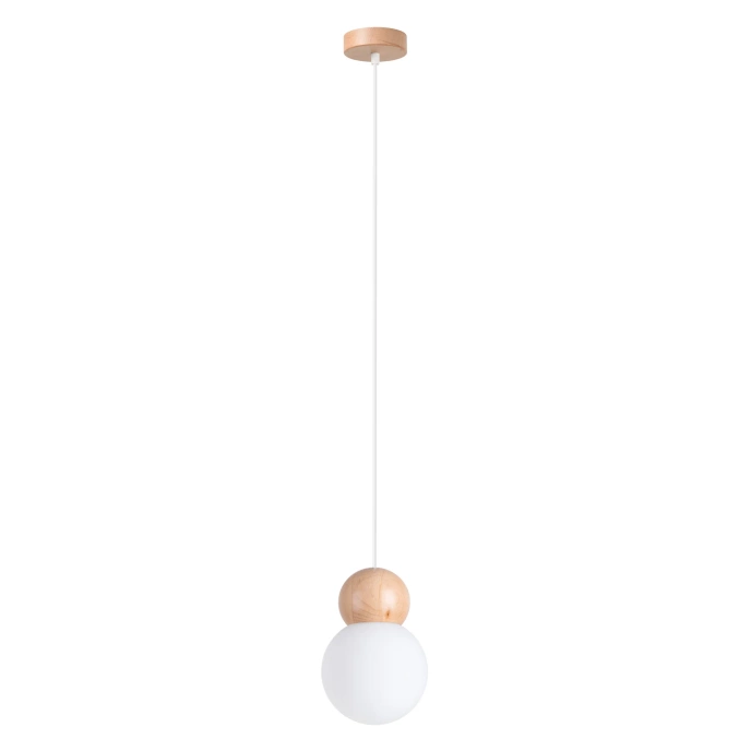 Hanglamp PEKKA 1 wit/natuurlijk hout