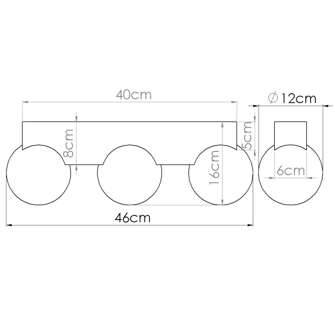 Plafondlamp BULBO 3 natuurlijk hout