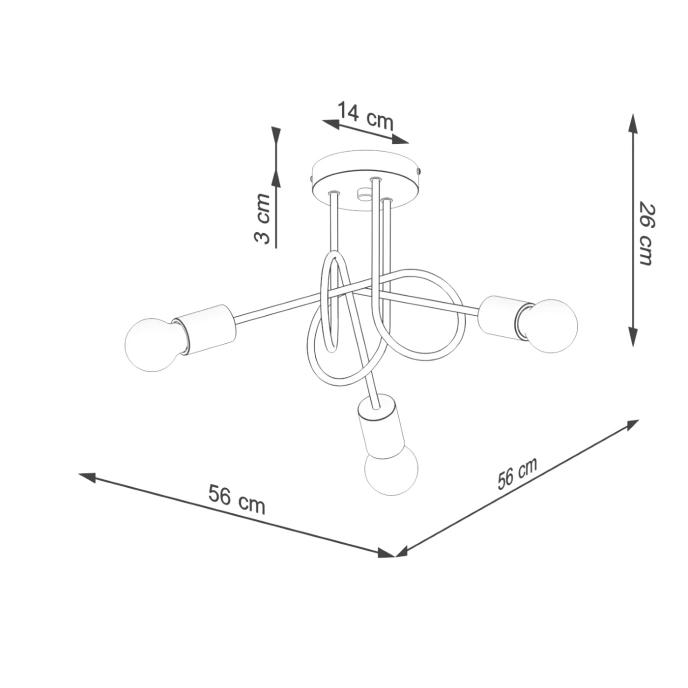 Kroonluchter EMBER 3 wit