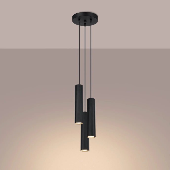 Hanglamp KARBON 3P zwart
