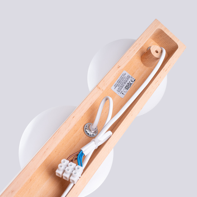 Plafondlamp BULBO 4 natuurlijk hout