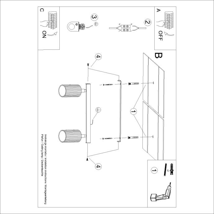 Plafondlamp KARBON 2 taupe