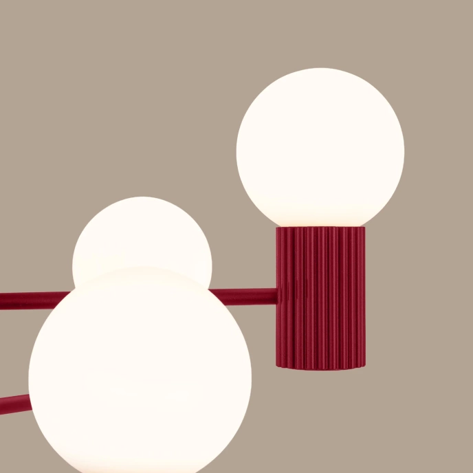 Kroonluchter HALO 6 bordeauxrood