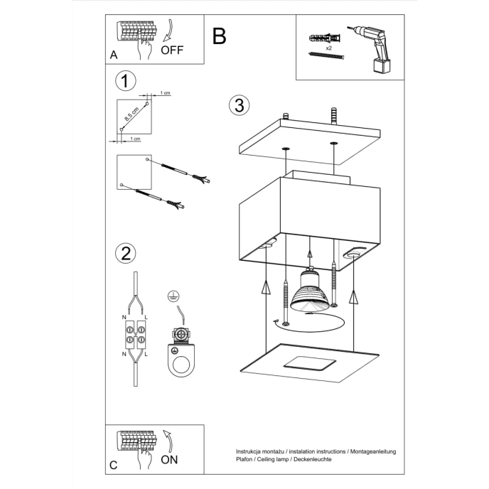 Plafondlamp MONO 1 wit