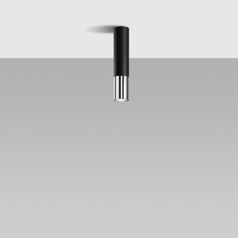 Plafondlamp LOOPEZ zwart/chroom