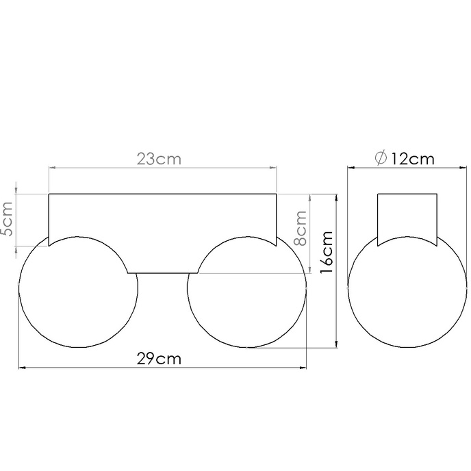 Plafondlamp BULBO 2 naturel hout