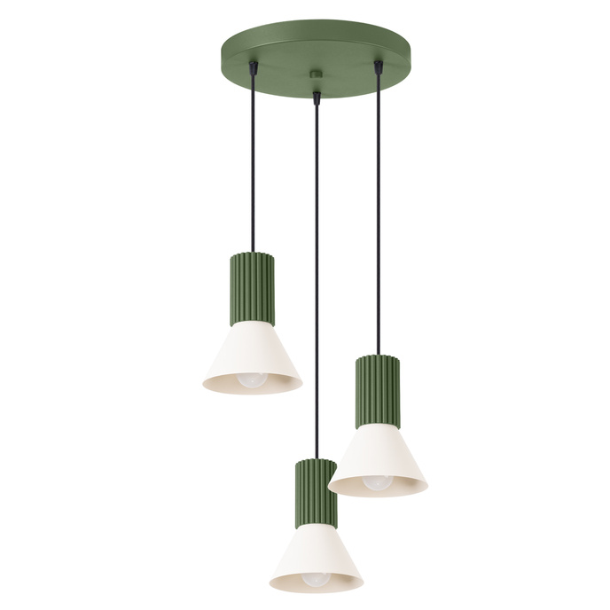 Hanglamp ESTRIA 3P beige/olijfgroen