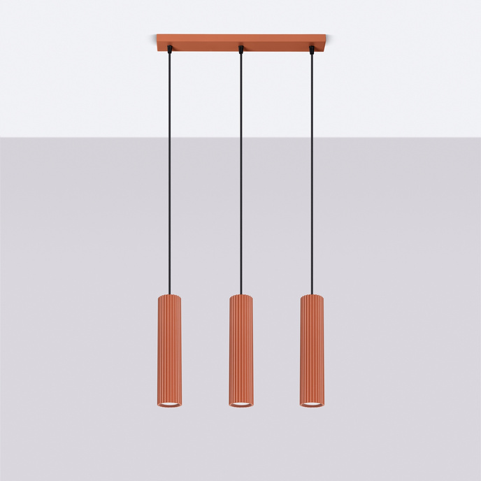 Hanglamp KARBON 3L rood oker