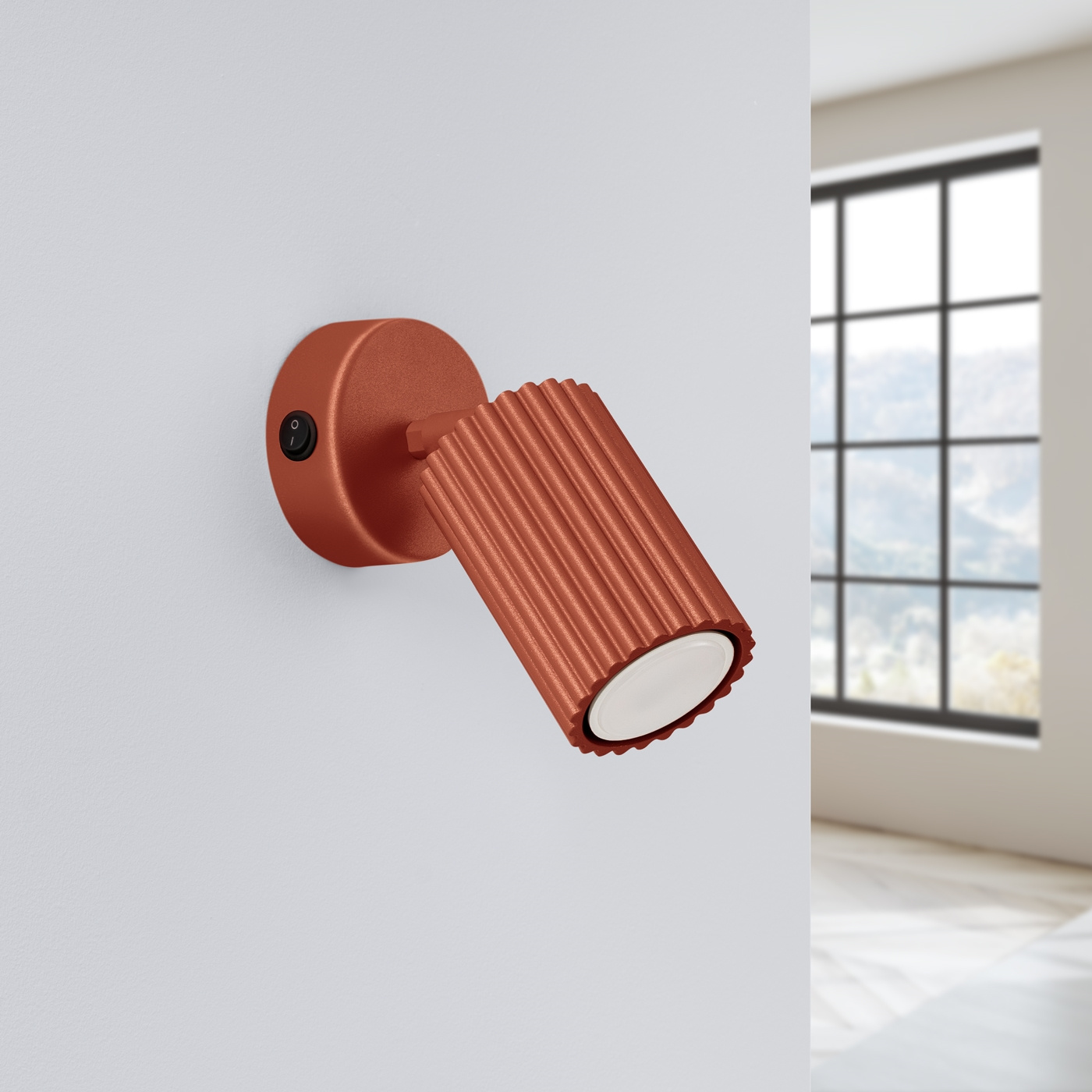 Wandlamp KARBON rood oker met schakelaar
