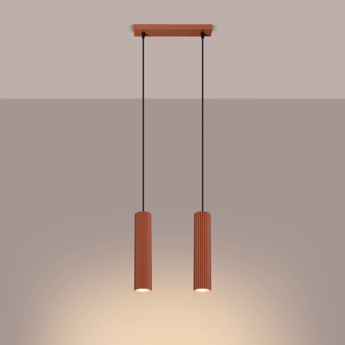 Hanglamp KARBON 2 rood oker