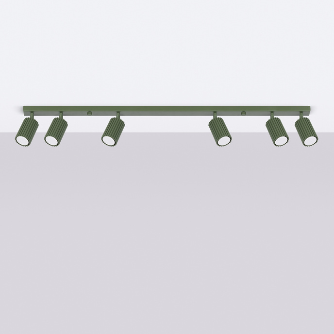 Plafondlamp KARBON 6L olijfgroen
