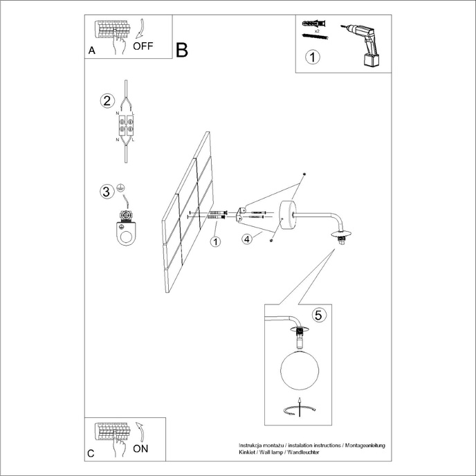 Wandlamp ASTRAL 1 wit