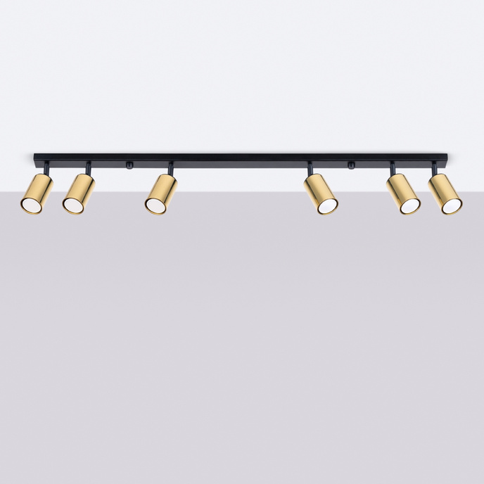 Plafondlamp WINX 6L zwart/goud