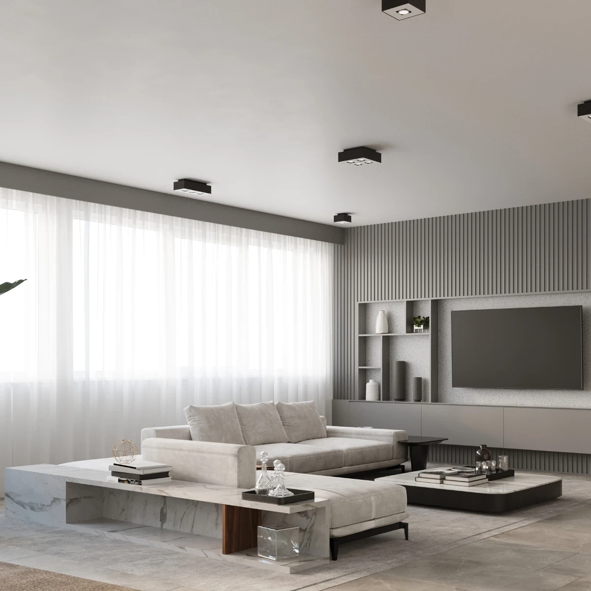 Plafondlamp MONO 4 zwart