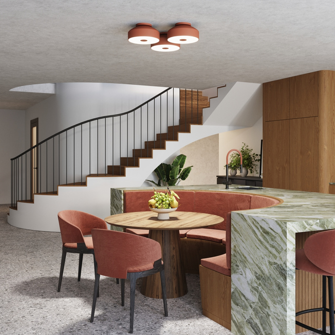 Plafondlamp OMIQ rood oker