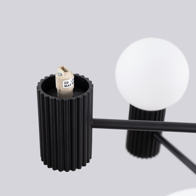 Kroonluchter HALO 6 zwart