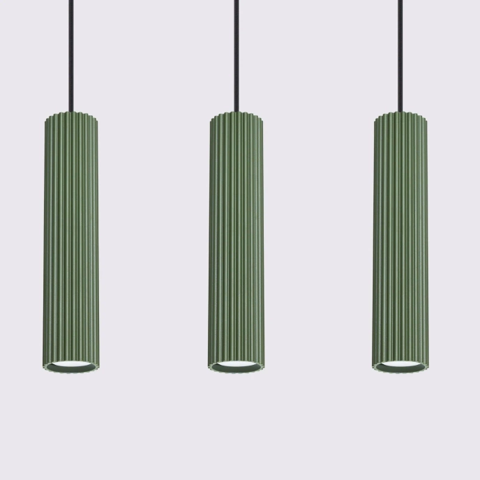 Hanglamp KARBON 3L olijfgroen
